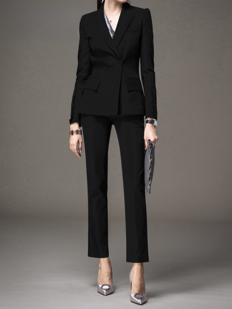 Women Formal Wear For Interview - Professionelles schwarzes Anzug-Set für Damen, modisch