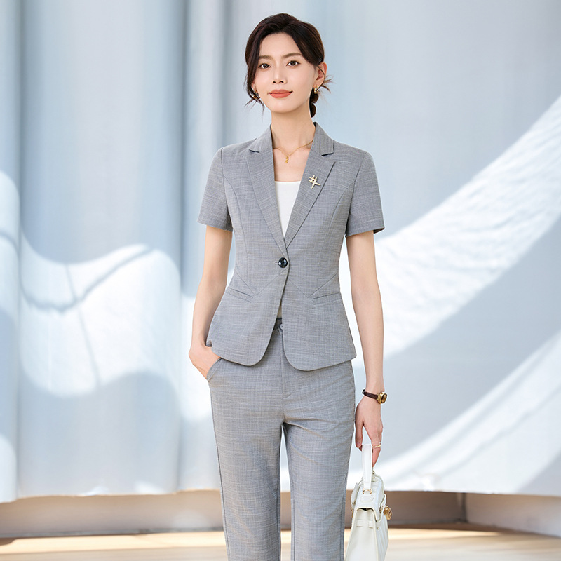 Women Formal Wear For Interview - Damen-Kurzarm-Anzugset für Frühling und Sommer, professionelle