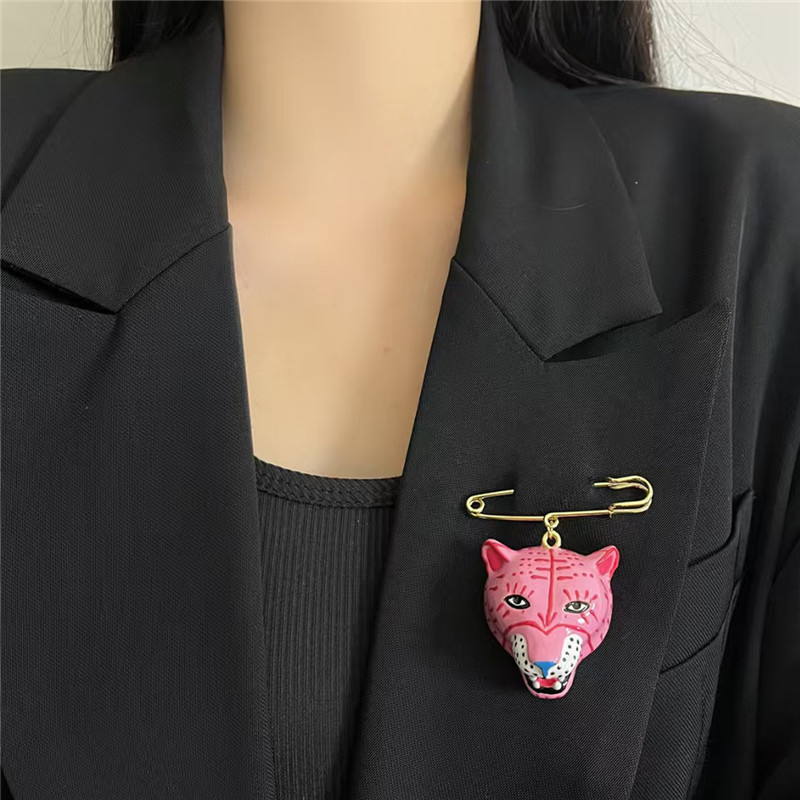 Women'S Formal Wear Accessories - Elegante Emaille-Tiger-Brosche für Damen, stilvoller Western-Stil,