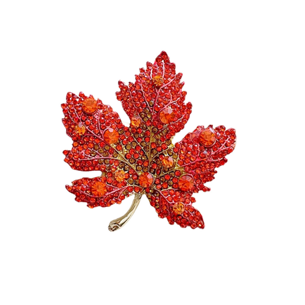 Women'S Formal Wear Accessories - Hochwertige Strass-Ahornblatt-Brosche für Damen, elegantes, stilvolles