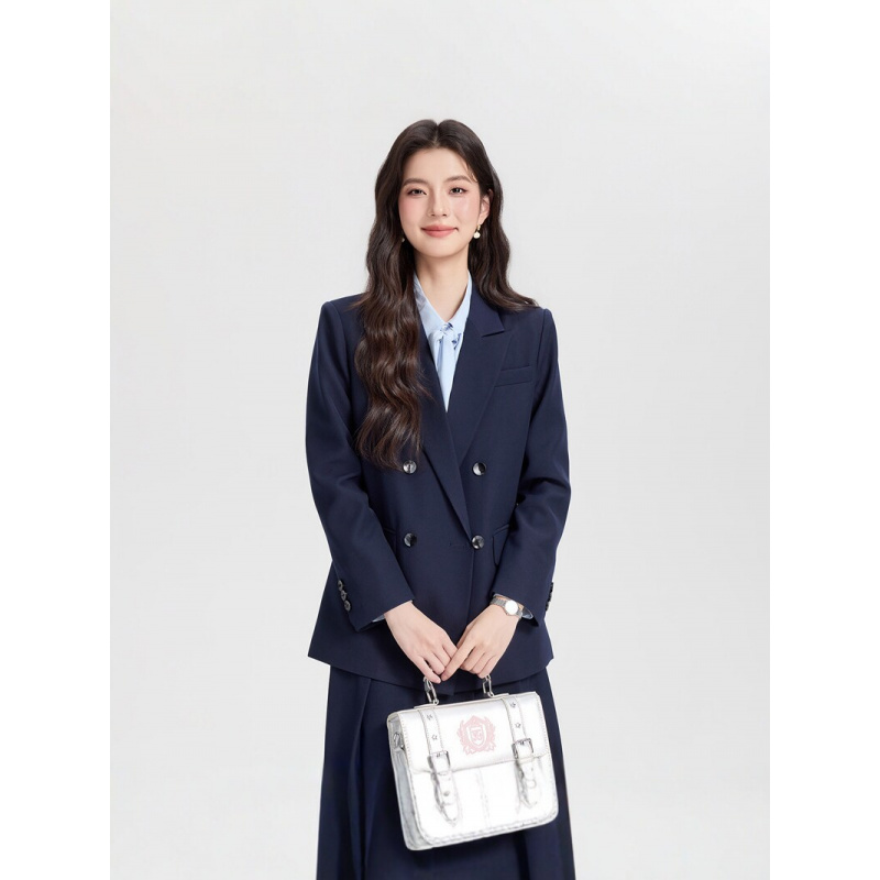 Women Formal Wear For Interview - Marineblauer zweireihiger Damen-Businessanzug 2026 – Neuer