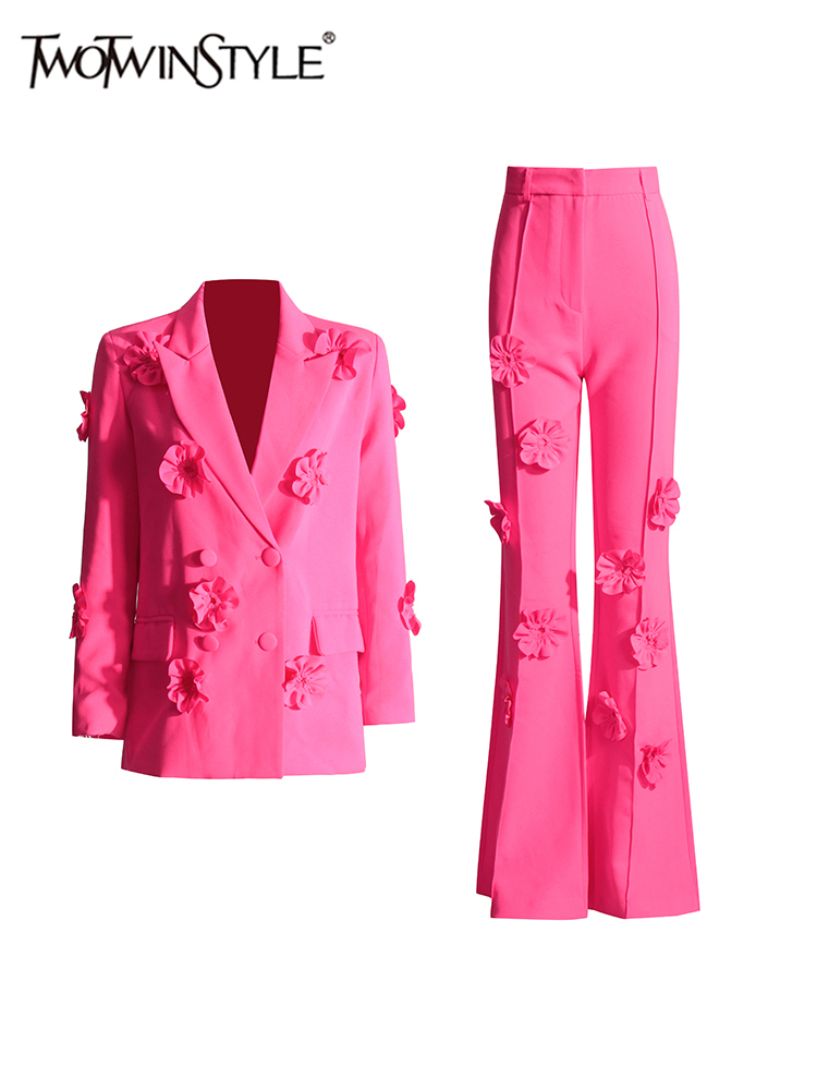 Women Formal Wear Trousers - Two twinstyle gespleißte Applikationen elegantes Set