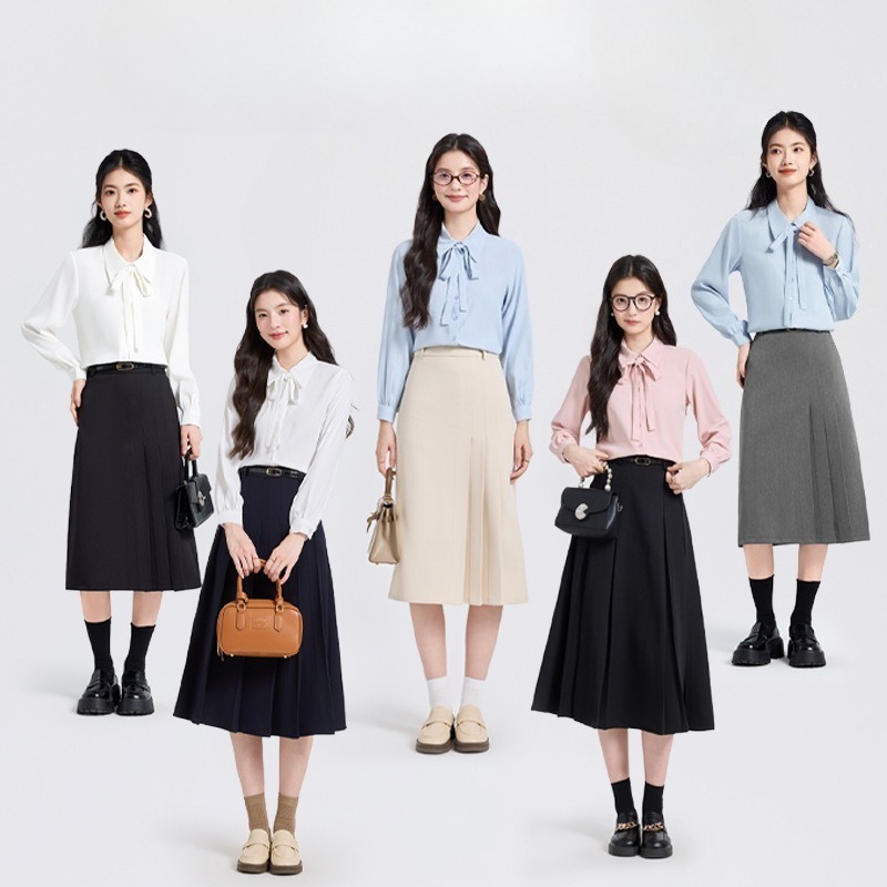 High End Women'S Formal Wear - Rosa Chiffon-Bluse für Damen Neues Professionelles