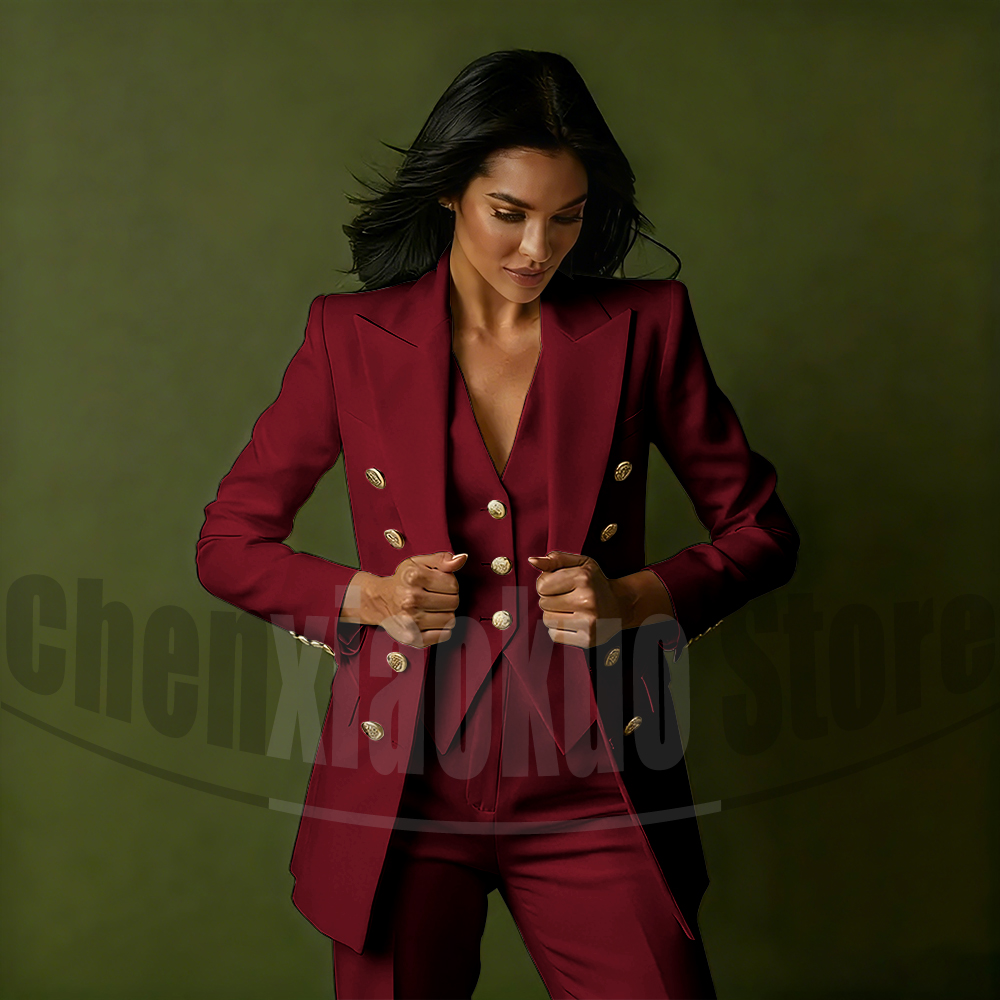 Zweireihiges dreiteiliges Anzu – Women Formal Wear Pants Bewertung und Preis