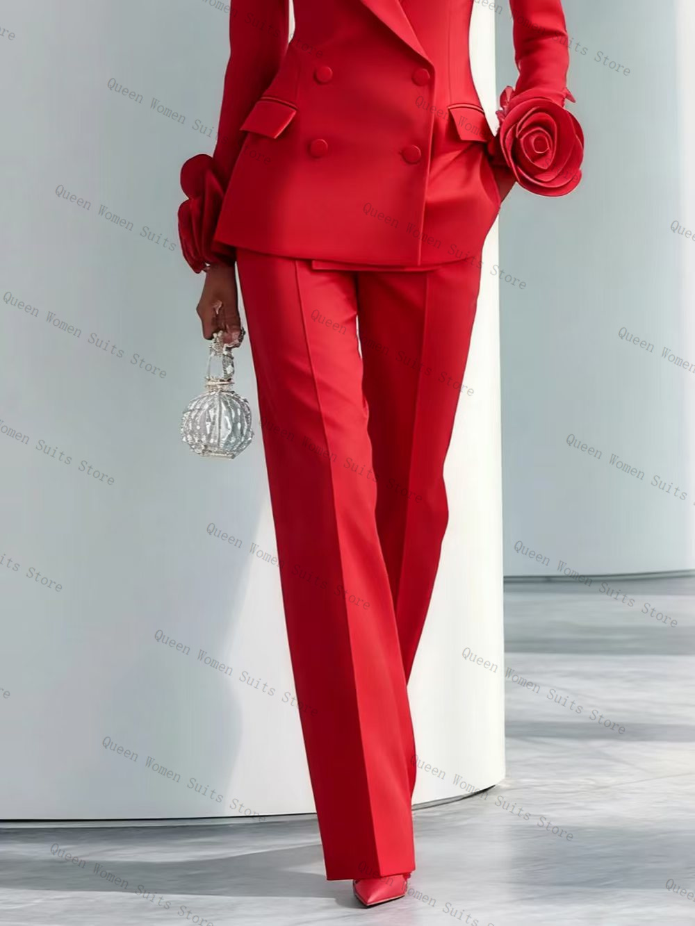 Luxuriöses rotes Damen-Anzug-S – Women Formal Wear Trousers Bewertung und Preis