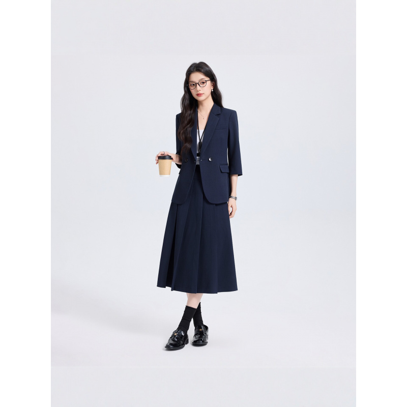 Marineblauer Damenanzug für Fr – Women Formal Wear For Interview Bewertung und Preis