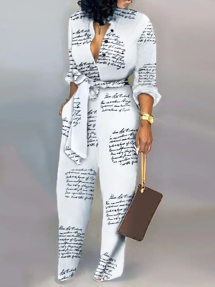 Frauen Mode Brief Drucken Lang – Women'S Formal Wear Jumpsuit Bewertung und Preis