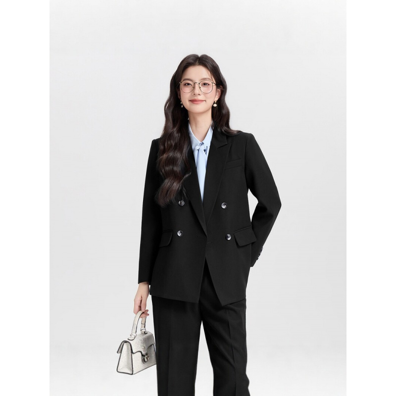 Marineblauer zweireihiger Dame – Women Formal Wear For Interview Bewertung und Preis