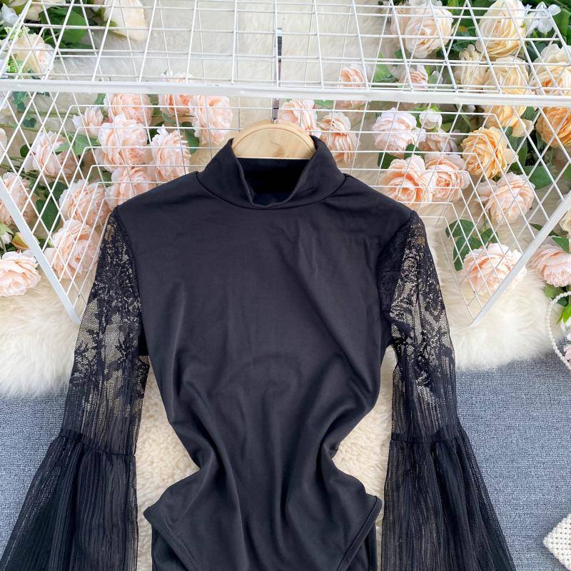 Sexy Laterne Langarm High Coll – Women'S Formal Wear Jumpsuit Bewertung und Preis