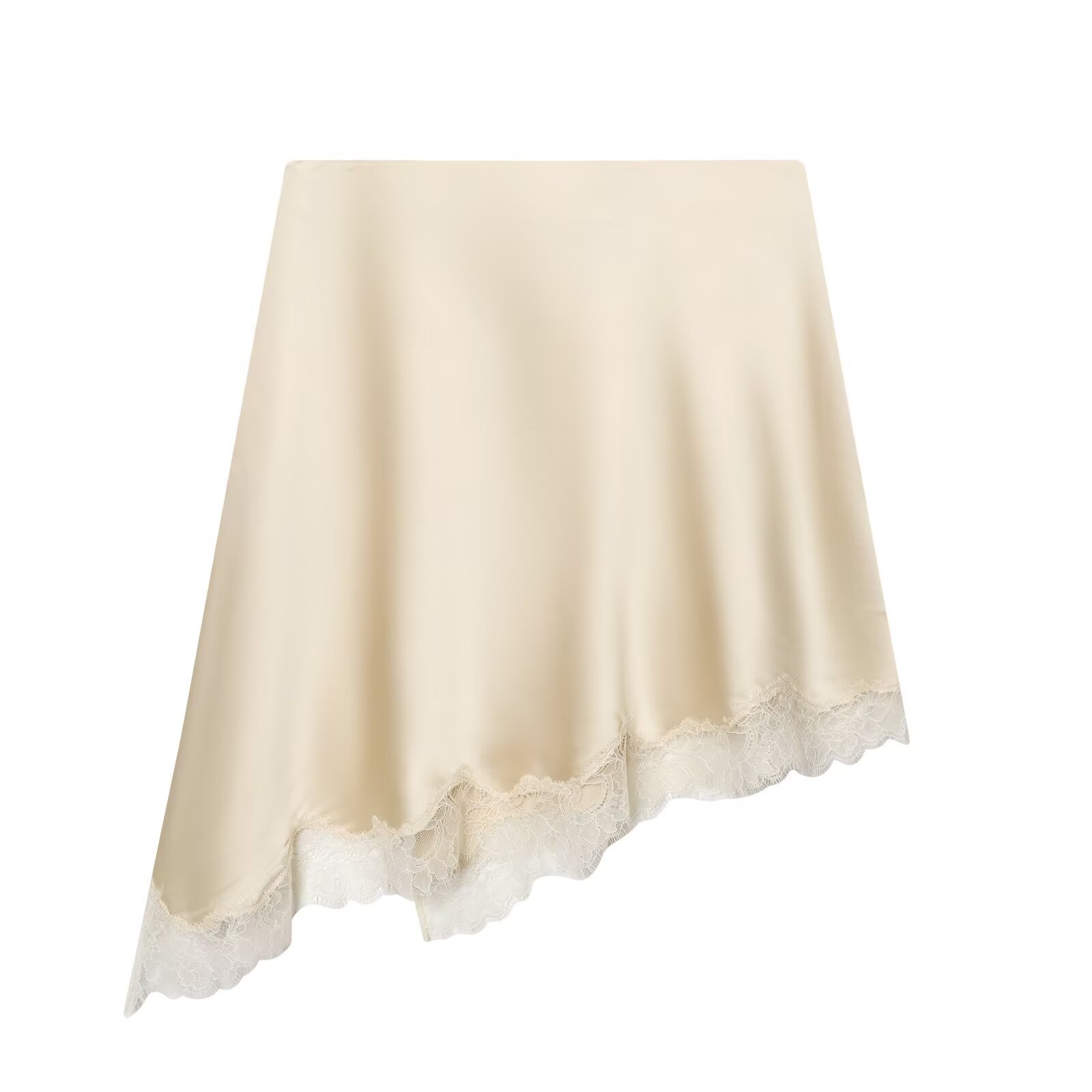 Eleganter Satinrock mit Spitze – Yellow Formal Wear Women Bewertung und Preis